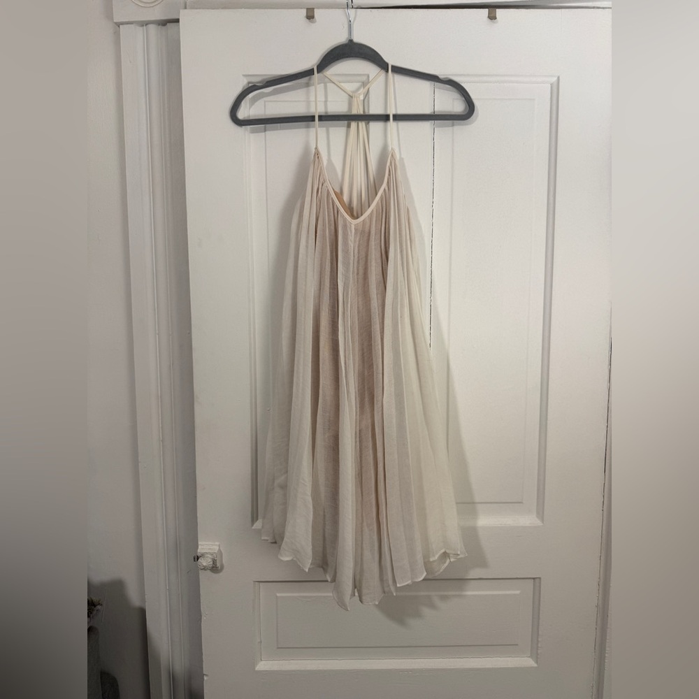 BCBGMaxAzria Cream Halter Dress